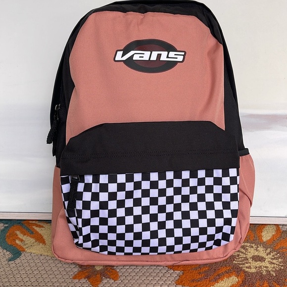 Vans Off The Wall Women's Street Sport Realm Backpack Bag - Rose Pink/Checkered - Picture 14 of 16